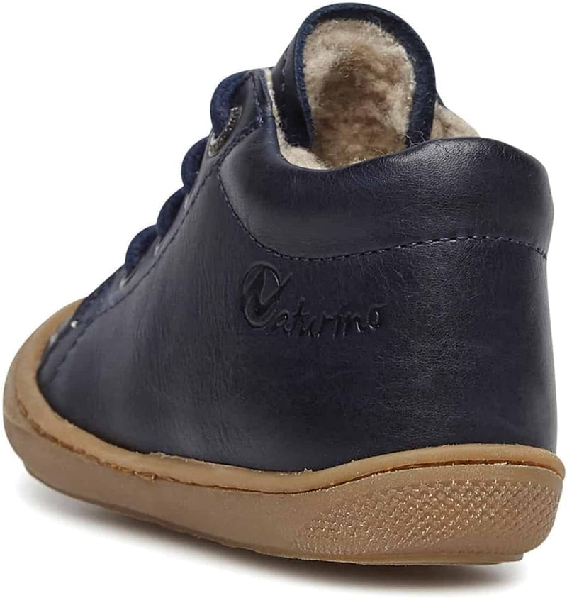 NATURINO Lauflernschuhe aus Leder mit Wollfutter, 17 EU Blau