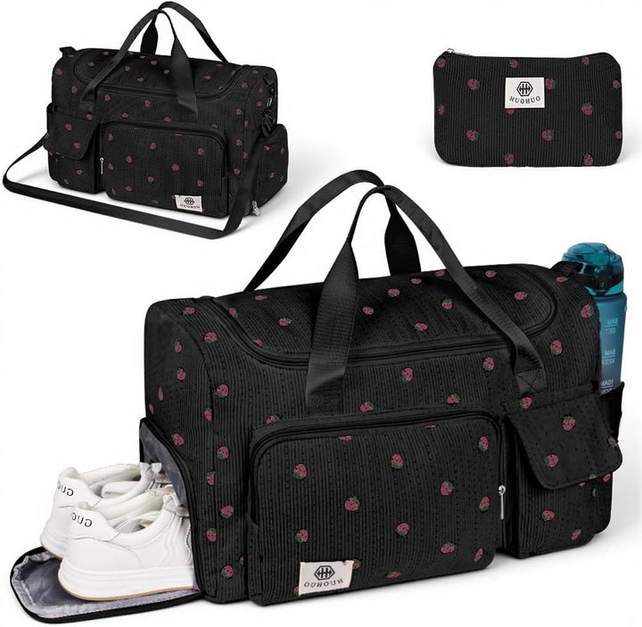 Sporttasche Damen, Sporttasche Kinder, Faltbare Reisetasche Weekender mit Schuhfach Nassfach, Reiset