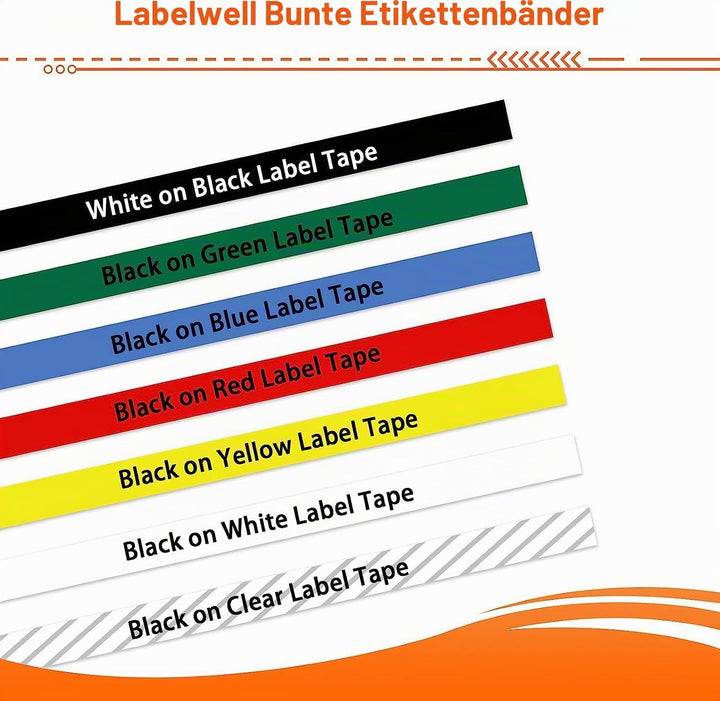 Labelwell Kompatibel Schriftband Ersatz für Dymo D1 6mm 43613 43616 43617 43618 43619 S0720790 S0720