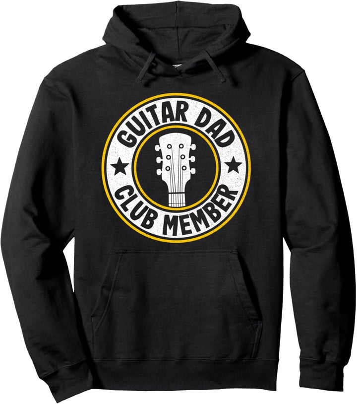 Guitar Dad Club Member Vintage Logo Guitarist Herren Gitarre Pullover Hoodie