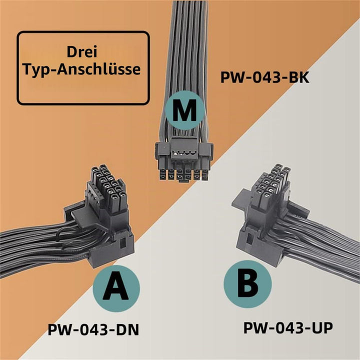 cablecc 12VHPWR ATX3.0 PCI-E 5.0 Power Modular Kabel Stecker zur weiblichen Verlängerung nach unten
