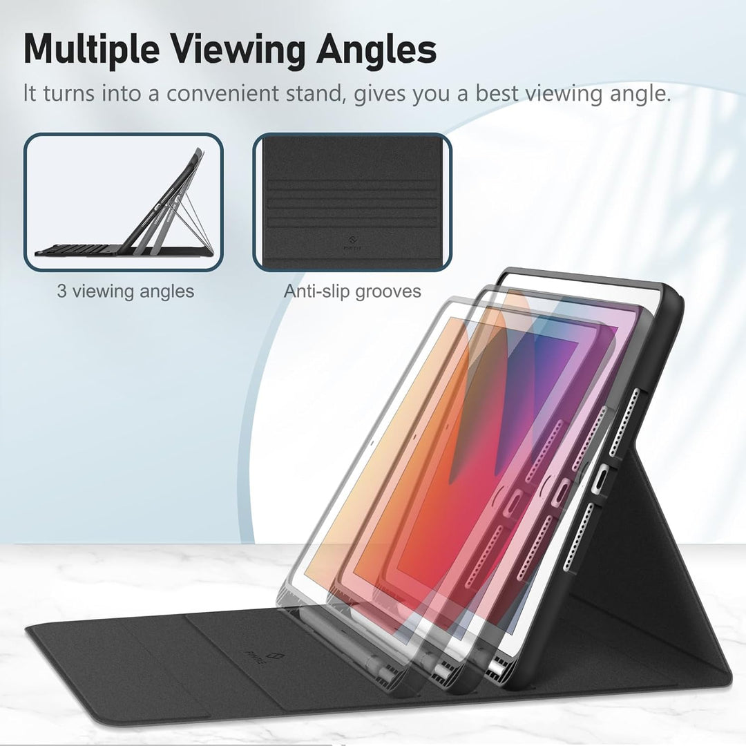 Fintie Tastatur Hülle für iPad 10.2 Zoll (9/8/ 7 Generation - 2021/2020/2019), Soft TPU Rückseite Ge
