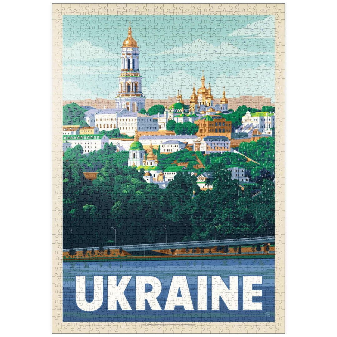 Ukraine: Kiew, Vintage Poster - Premium 1000 Teile Puzzle - MyPuzzle Sonderkollektion von Anderson D