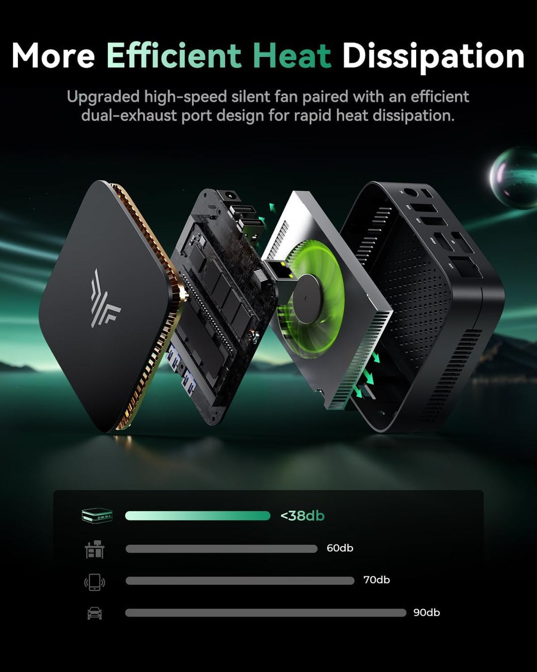 NiPoGi AK1PLUS Mini PC Windows 11 Ιntel Alder Lake-Ν N95(bis zu 3,4 GHz) 8GB DDR4 256GB SSD,Micro PC