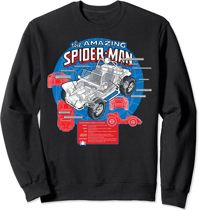 Marvel The Amazing Spider-Man Spider-Mobile Schematic Sweatshirt