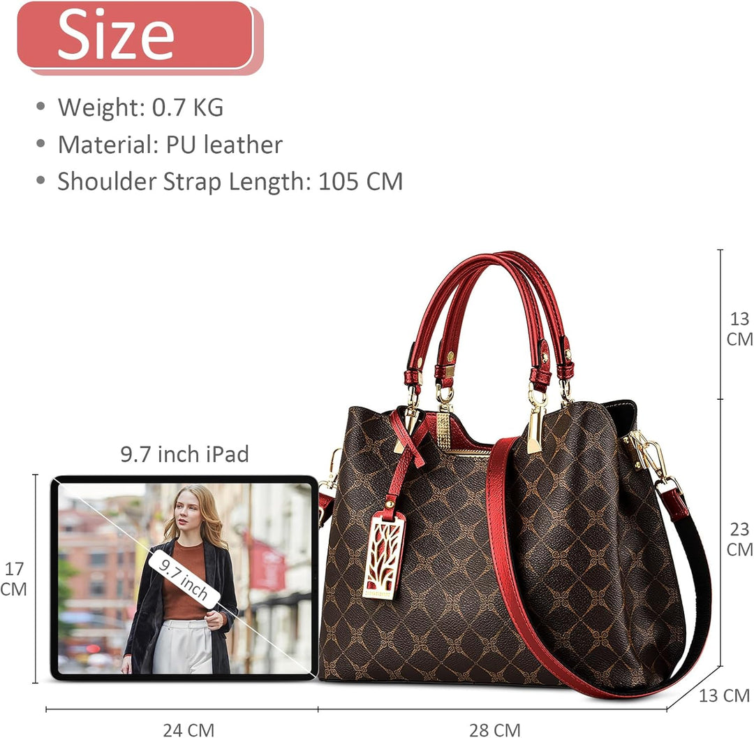 DIRRONA Damen Handtasche Mittel Schultertasche Casual Umhängetasche PU Leder Tasche Shopper Party To