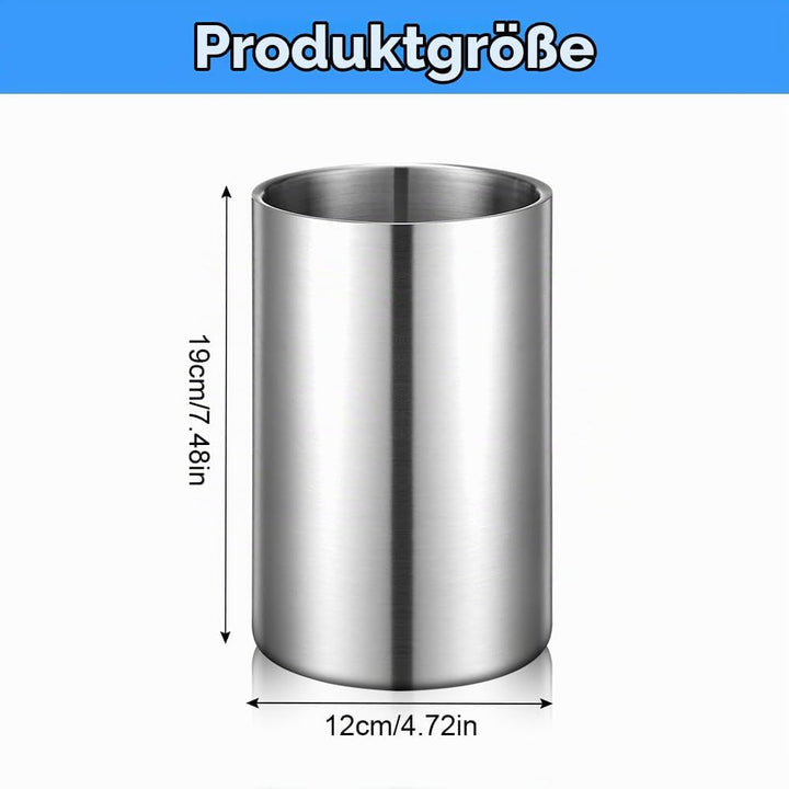 Flaschenkühler für Wein, Champagner und Sekt Flaschen, Doppelwandiger Edelstahl Sektkühler Weinkühle