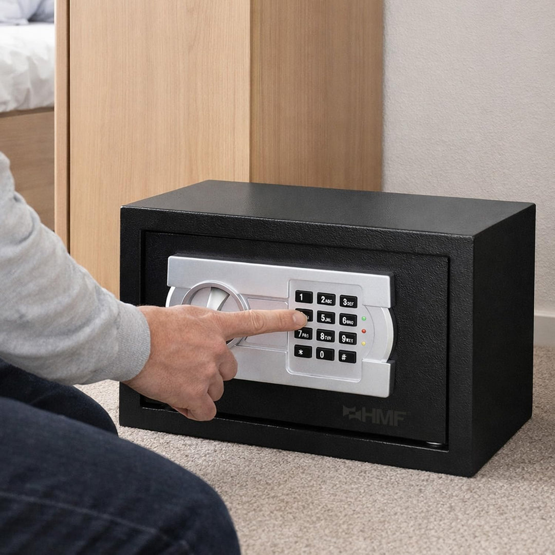 HMF Safe Tresor für Zuhause, Hotel oder Büro, Möbeltresor mit Zahlenschloss für DIN A5 Dokumente | 3