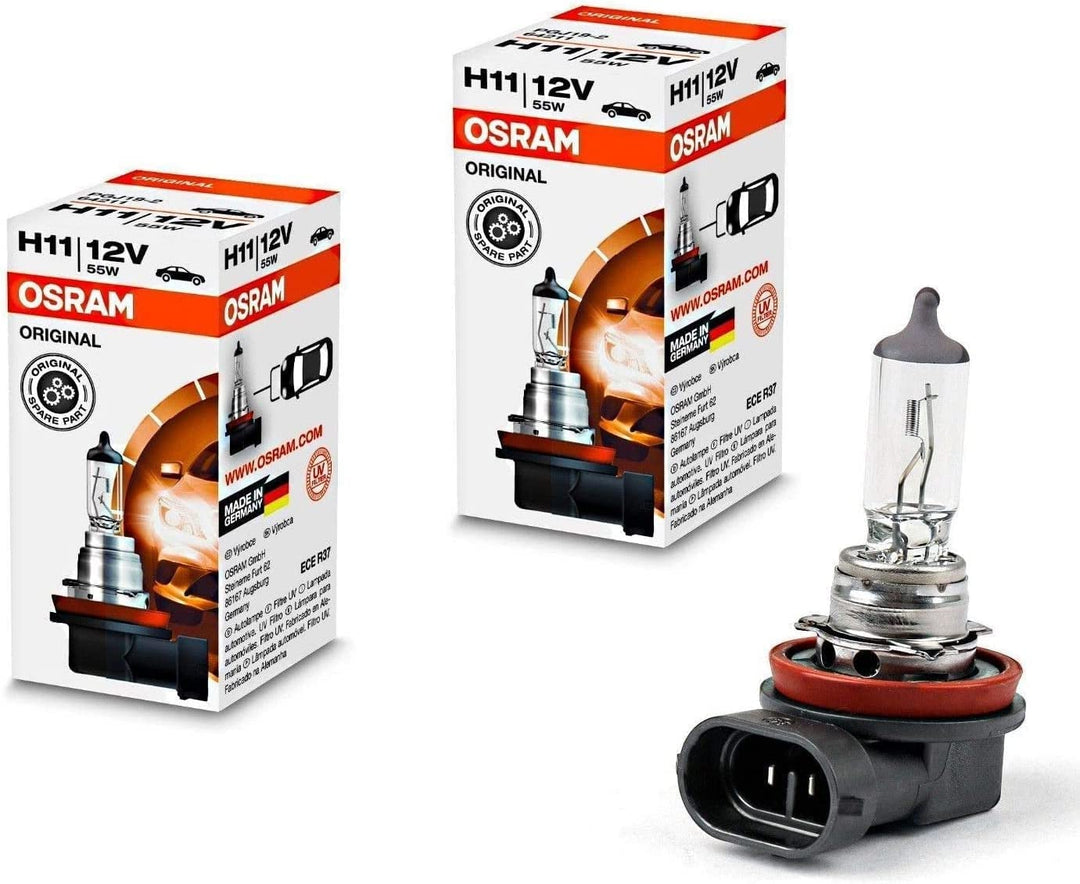 2x Osram H11 55W 12V 64211 Original Weiss Long Life High Tech Ersatz Halogen Birne für Scheinwerfer,