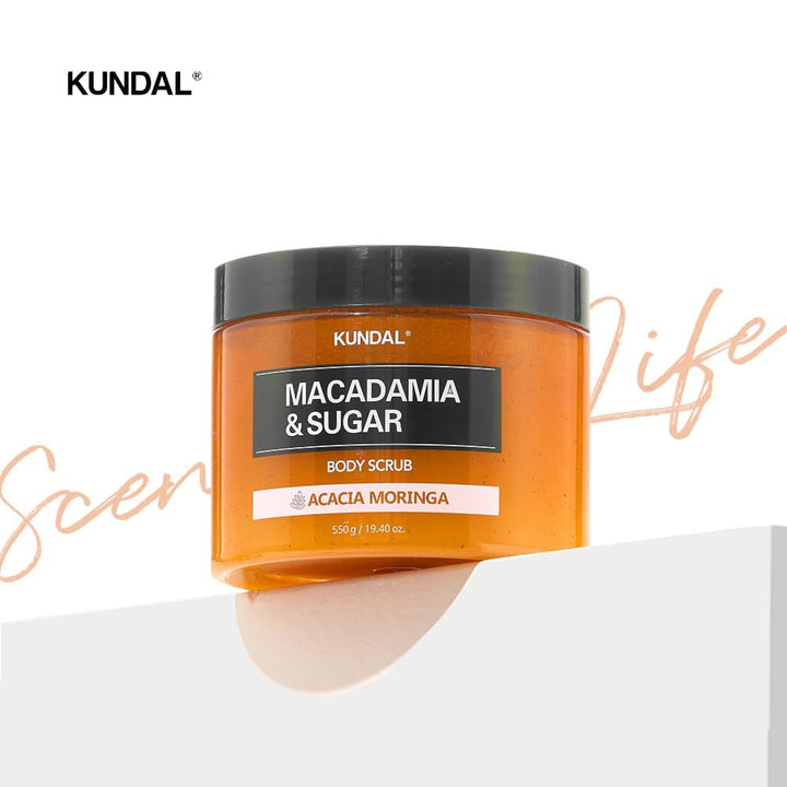 KUNDAL MACADAMIA & SUGAR BODY SCRUB 550G - CHERRY BLOSSOM
