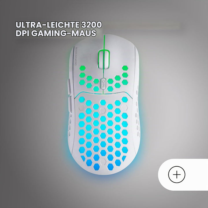 Mars Gaming MCPWX, Englisch US, Kabelloses Gaming-Combo, DualPro Link 2.4GPRO-Technologie, Vollforma