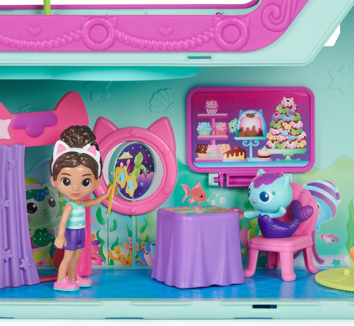 Gabby's Dollhouse, Gabbys Kreuzfahrtschiff, Kreuzfahrtschiff-Spielzeug mit 2 Spielzeugfiguren, Überr