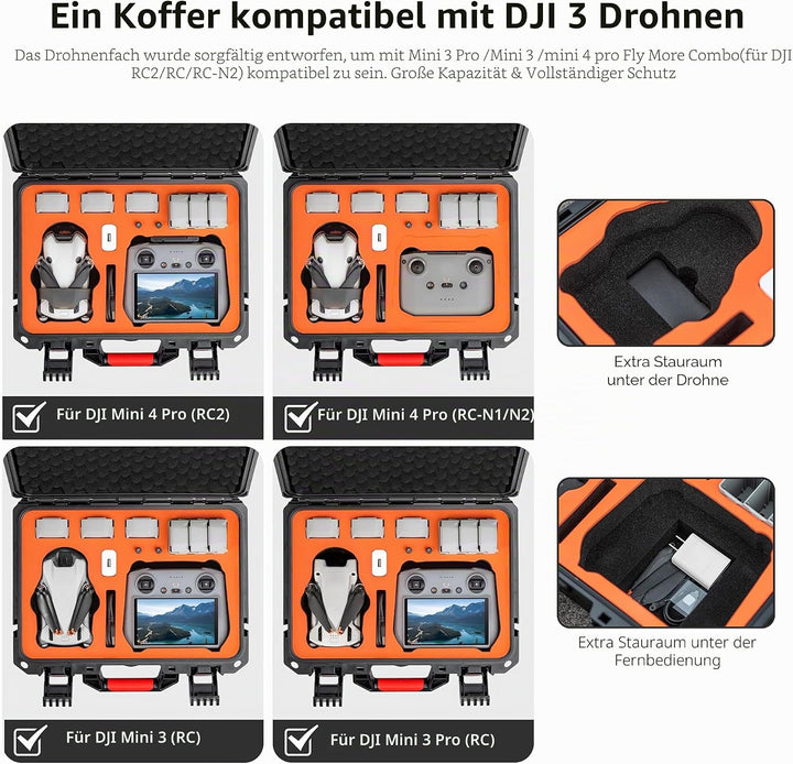 STARTRC Mini 4 Pro Waterproof Hard Case - Sichere Tragetasche für DJI Mini 4 Pro Fly More Combo Droh