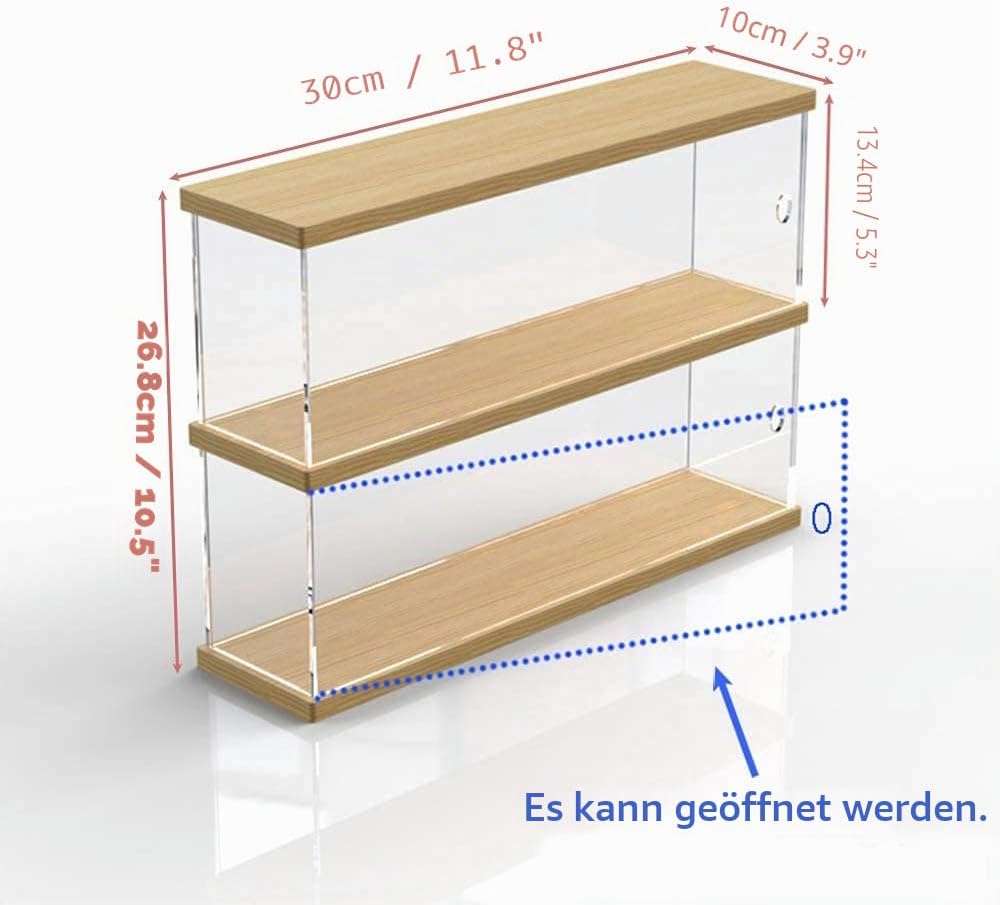 Nynelly 2 Ebenen aus Acryl, Transparent, Zum Zusammenbauen, Aufbewahrungsbox, Vitrinen-Organizer, St