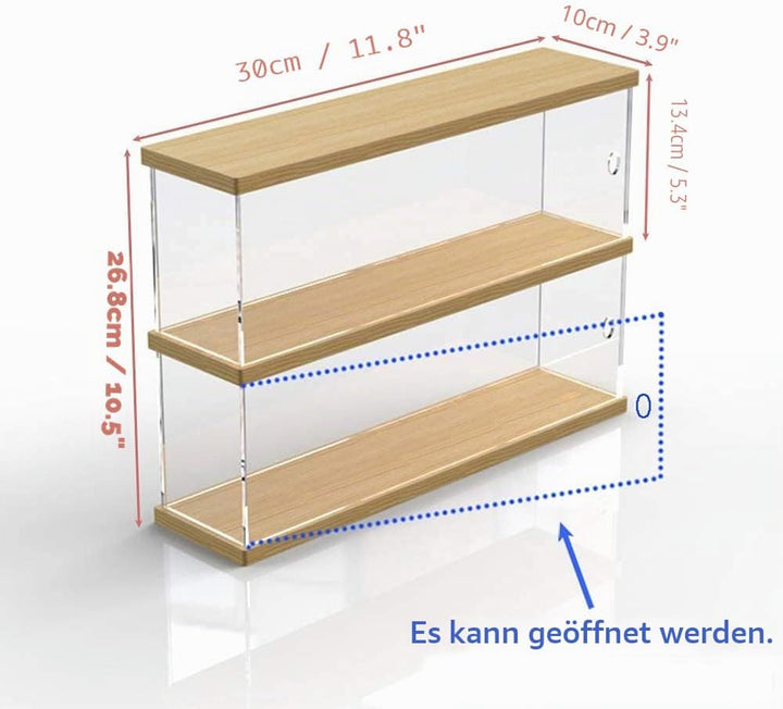 Nynelly 2 Ebenen aus Acryl, Transparent, Zum Zusammenbauen, Aufbewahrungsbox, Vitrinen-Organizer, St