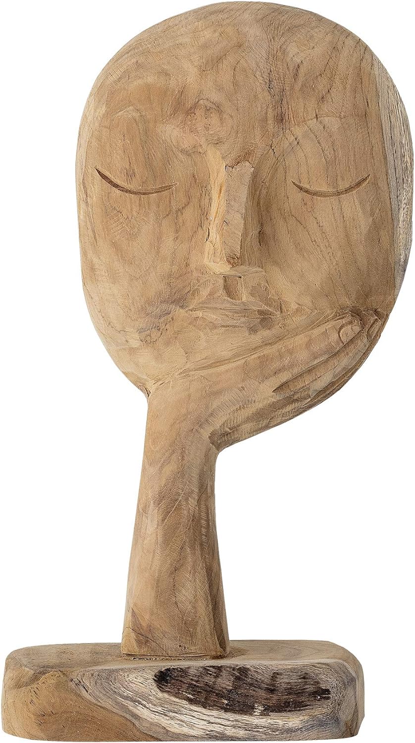Bloomingville Zierstück, dekorativer Kopf, natur, recyceltes Holz