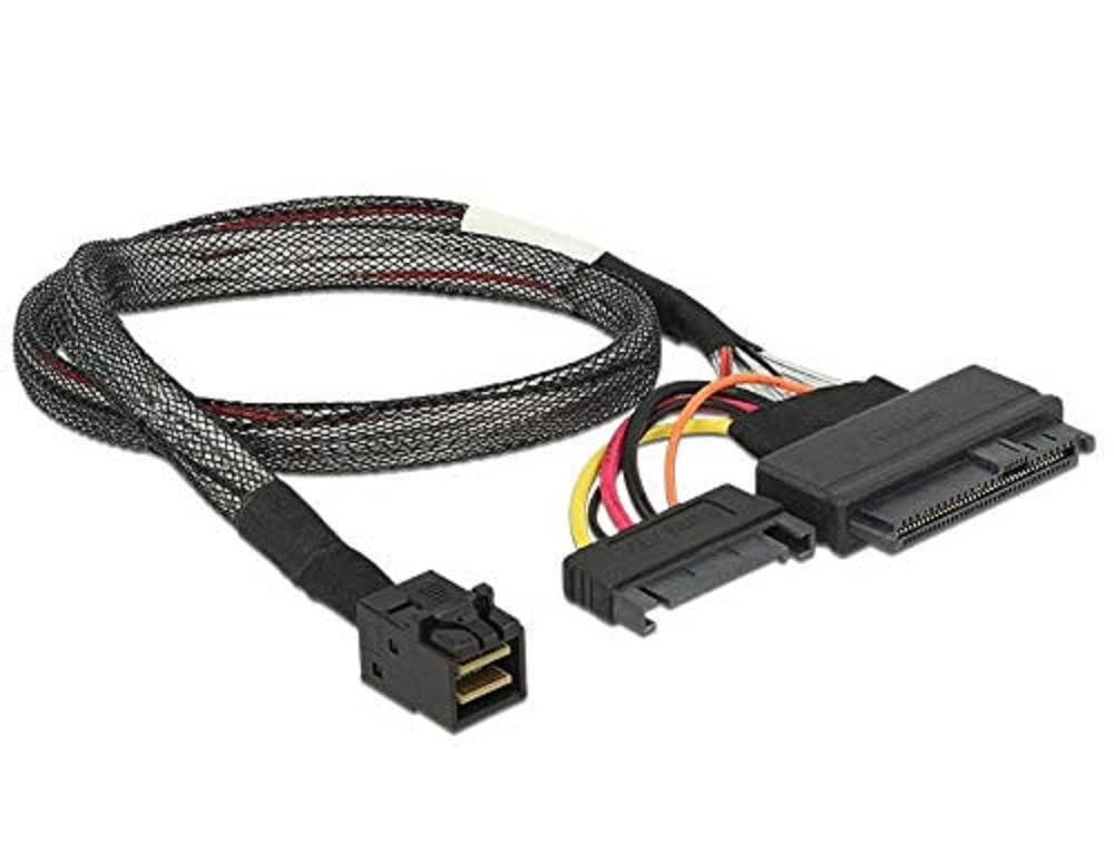 Delock Kabel SFF-8643 Stecker > U.2 SFF-8639 Stecker + SATA Strombuchse 50 cm