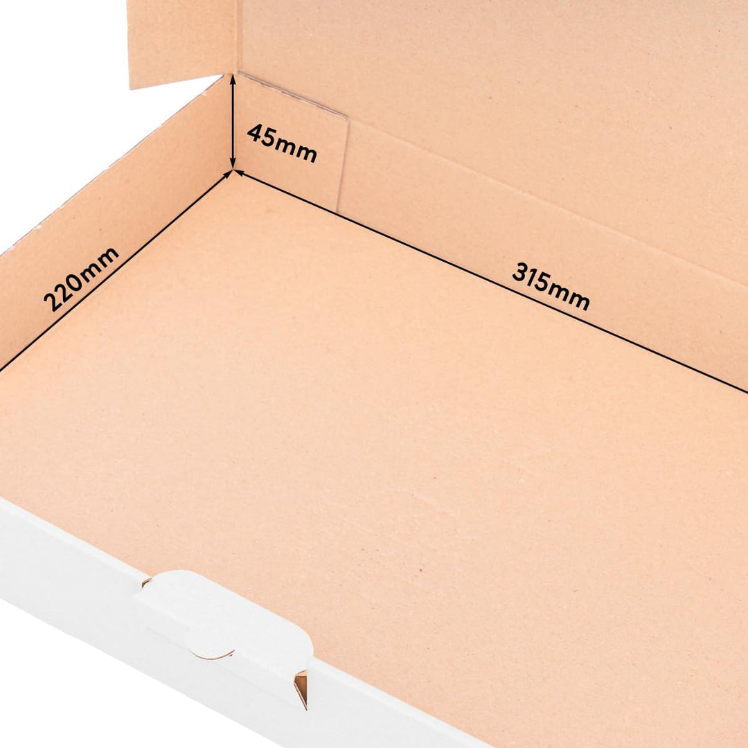 100 Maxibriefkartons 320x225x50mm Weiss Versand Post Faltschachtel MB-4