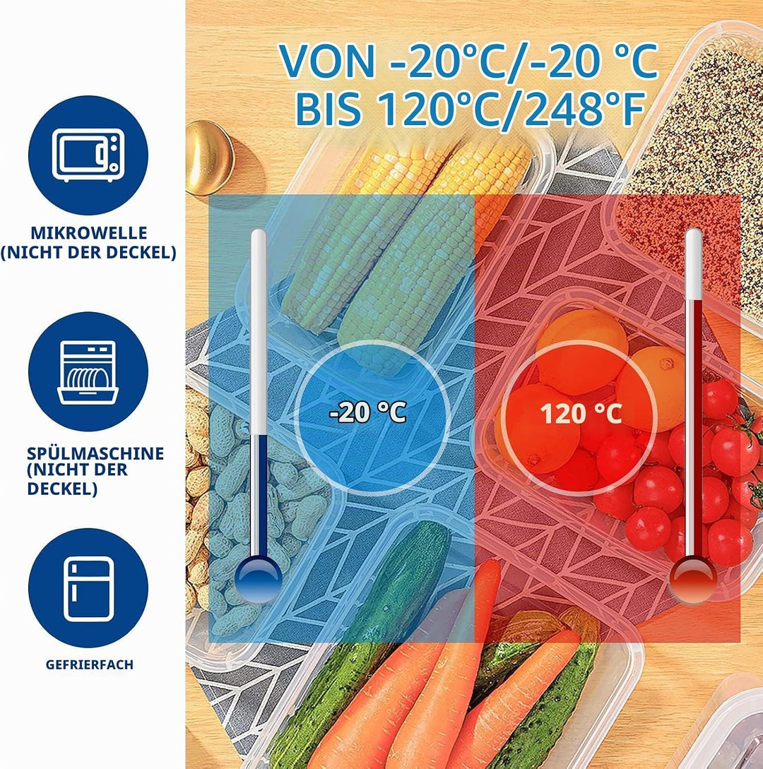 EASYLOCK 9PACK Plastik Frischhaltedosen Mit Deckel (1150ML*3+300ML*3+180ML*3), Aufbewahrungsbox mit