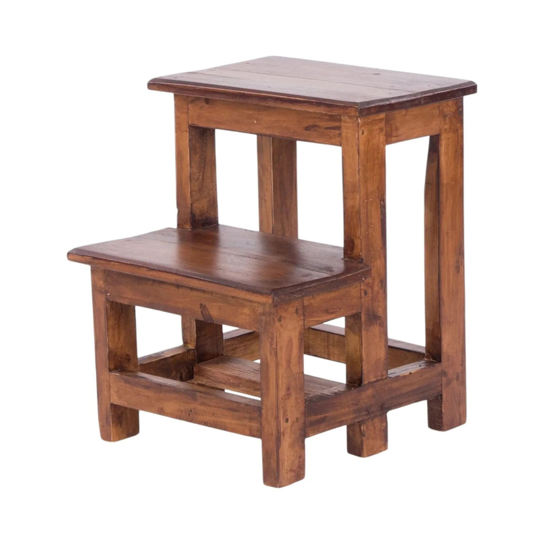 DESIGN DELIGHTS TRITTLEITER Step| 46x37x37 cm (HxBxT), Recycling Holz, zweistufig | Holz Hocker, Hau