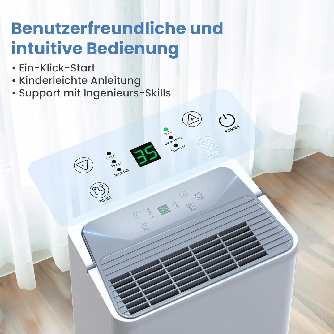 Newentor Luftentfeuchter Elektrisch 12L, Raumentfeuchter Elektrisch Leise 35dB, Entfeuchter Elektris