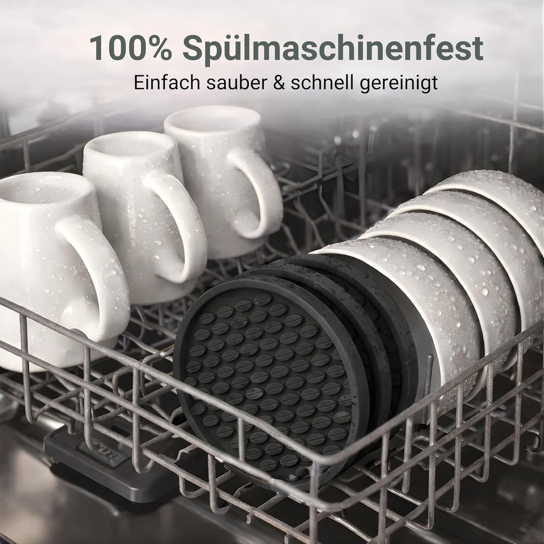 TESTNOTE SEHR GUT Gläser Untersetzer mit Tropfen Stopp, Spülmaschinenfest, Extra Dickes & rutschfest