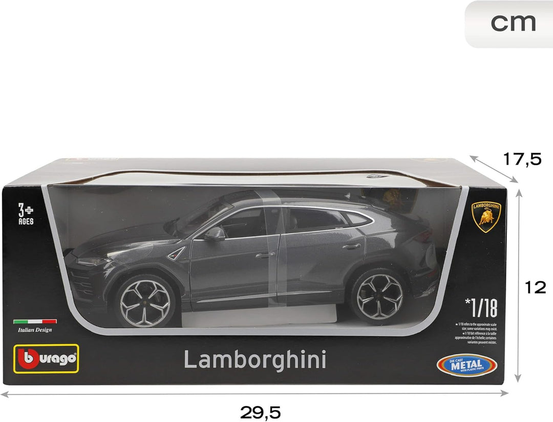 Bburago - 18-11042 Lamborghini Urus 1/18, Miniaturfahrzeug, Grau, Grau