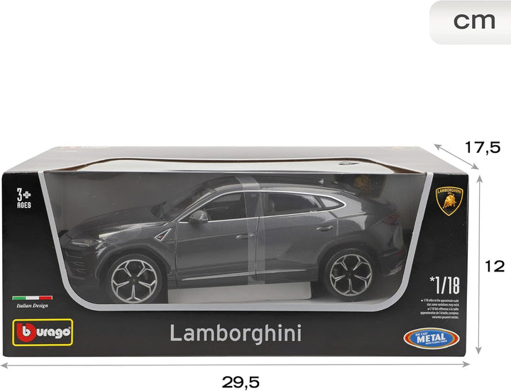 Bburago - 18-11042 Lamborghini Urus 1/18, Miniaturfahrzeug, Grau, Grau