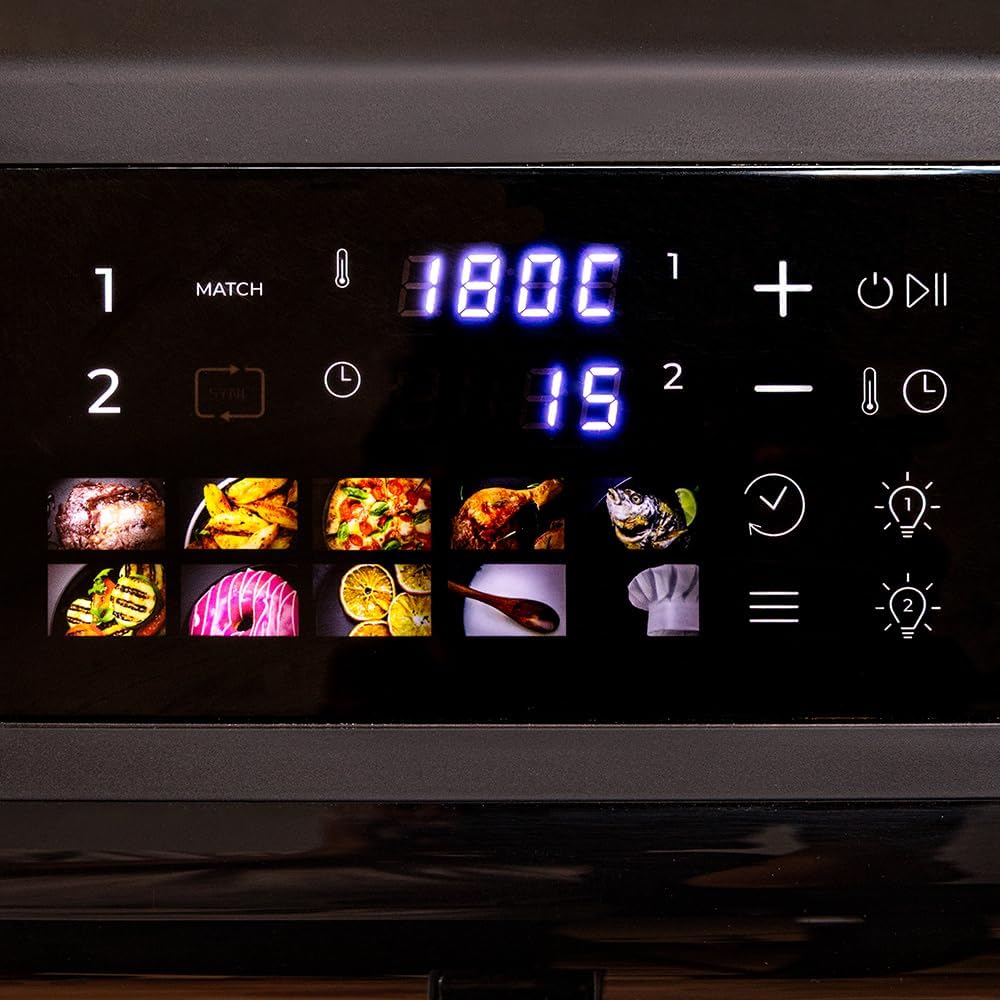 Cecotec Luftfritteuse ohne Öl – Air Fryer 12 l Cecofry DuoLevel 12000 Window. 2900 W, 2 Behälter mit