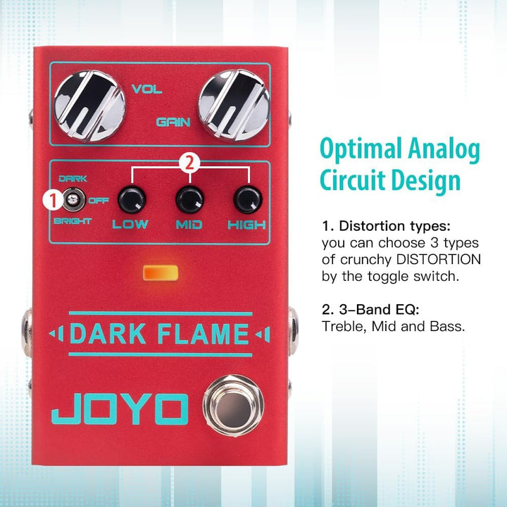 JOYO Modern Metal High Gain Distortion Gitarreneffektpedal mit verschiedenen Klangstilen für E-Gitar