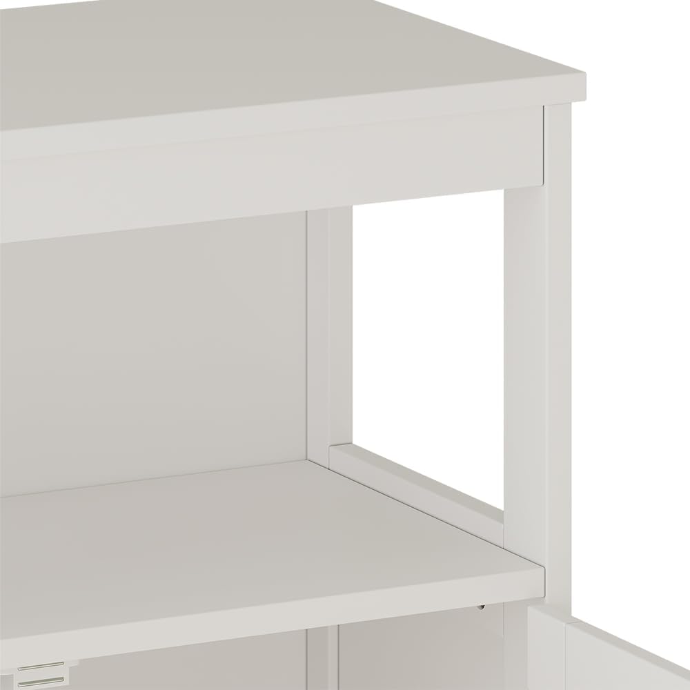 Vicco Midischrank Rosario, Weiss, 60 x 80 cm mit Türen und offenem Fach Sideboard, Sideboard
