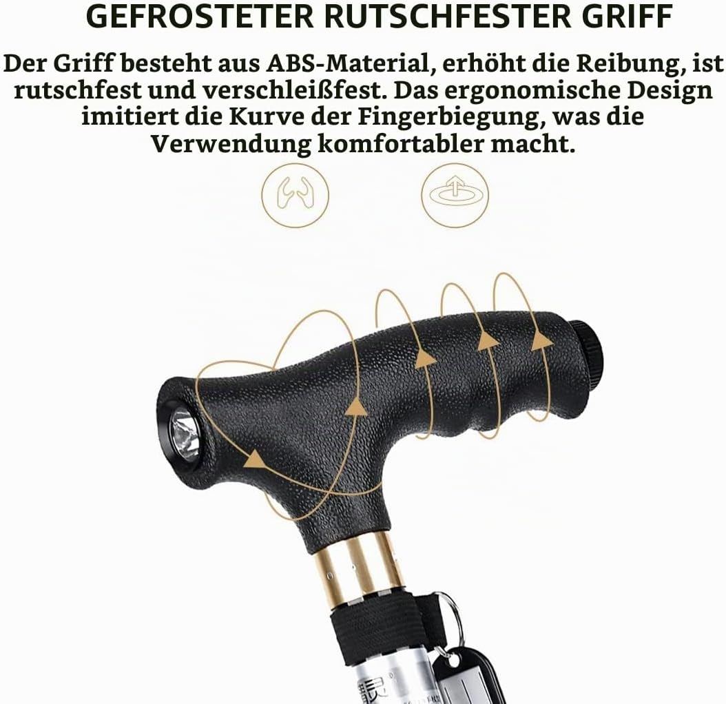 Gehstöcke für Senioren, Rutschfester Gehstock mit Verstellbarer Länge für ältere Menschen, mit ultra