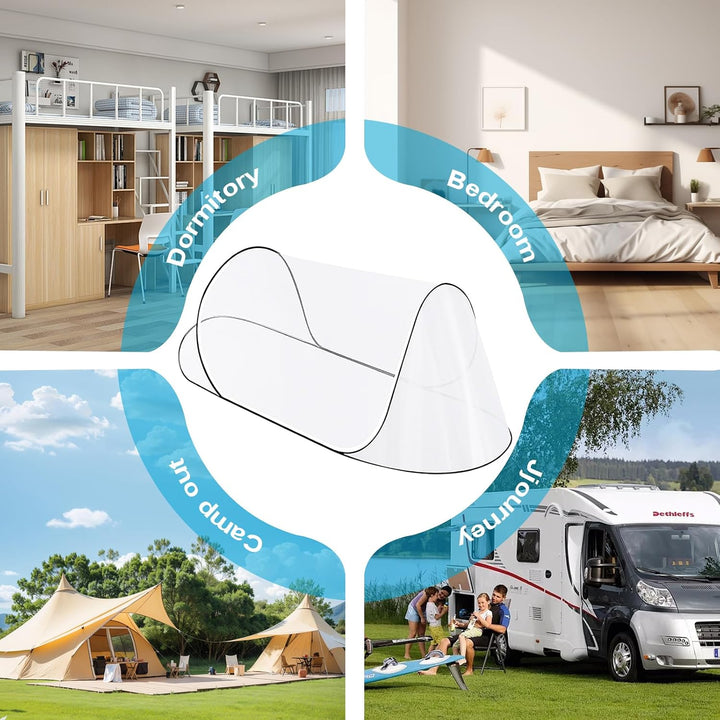 BORDEAG Moskitonetz Reise Pop Up, Faltbares Moskitonetz Für Den Kopf, Für Bettwäsche, Camping, Reise