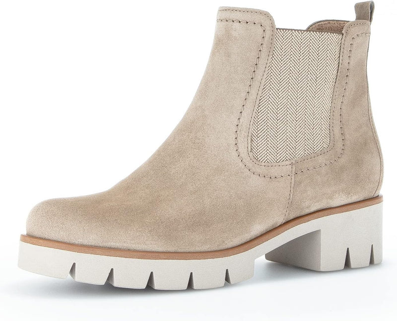 Gabor Damen Chelsea Boots, Frauen Stiefeletten,Wechselfussbett 42 EU Beige Kiesel 12, 42 EU Beige Ki