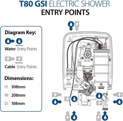 Triton T80gsi Elektrische Dusche, SFX8001GSI 10.5 kW, 10.5 kW