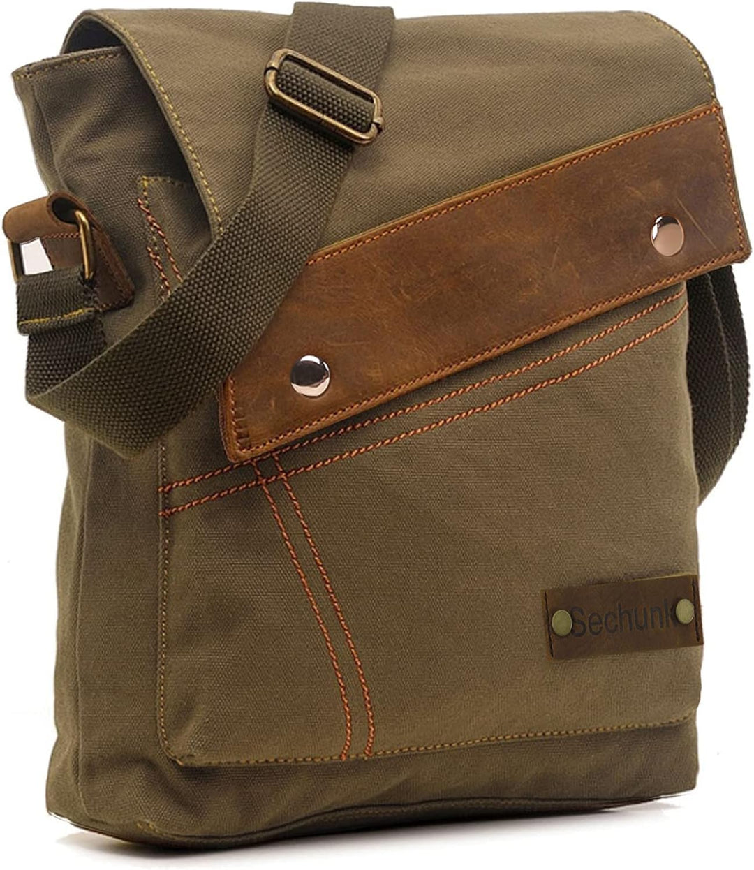 Sechunk Schultertaschen aus Segeltuch, Umhängetasche, Kuriertasche, Tagesrucksack für Damen und Herr