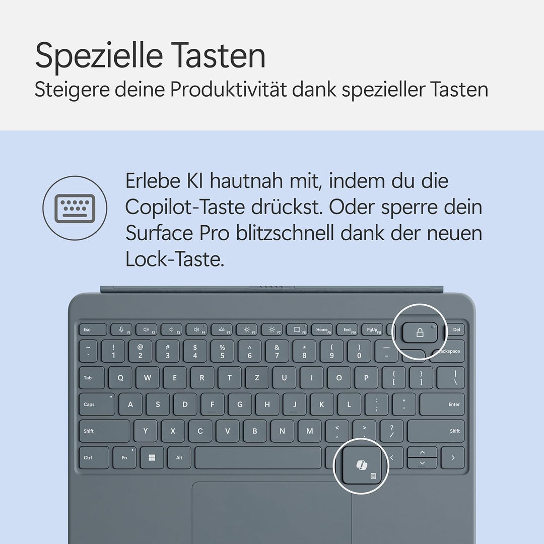 Microsoft Surface Pro 12" Keyboard | kompatibel mit Surface Pro 12" | QWERTZ | Ozean Keyboard Ozean,