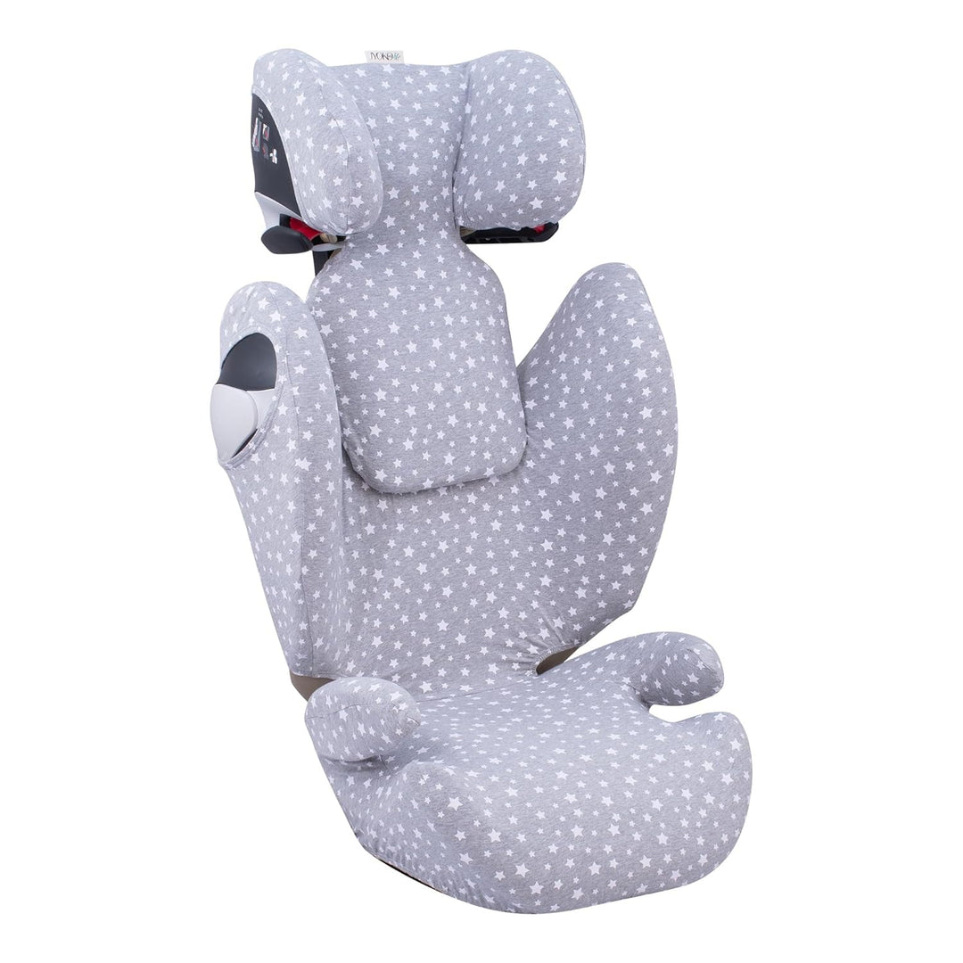 JYOKO Kids Bezug für Autositz Kompatibel mit Cybex Solution M und Pallas B - Fix (White Star), WHITE