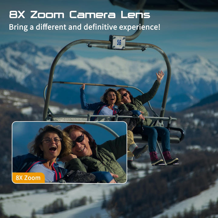 Apexcam M90 mit 64G Karte Action Cam 4K60FPS 64MP WLAN EIS Bildstabilisierung Sportkamera mit Touchs