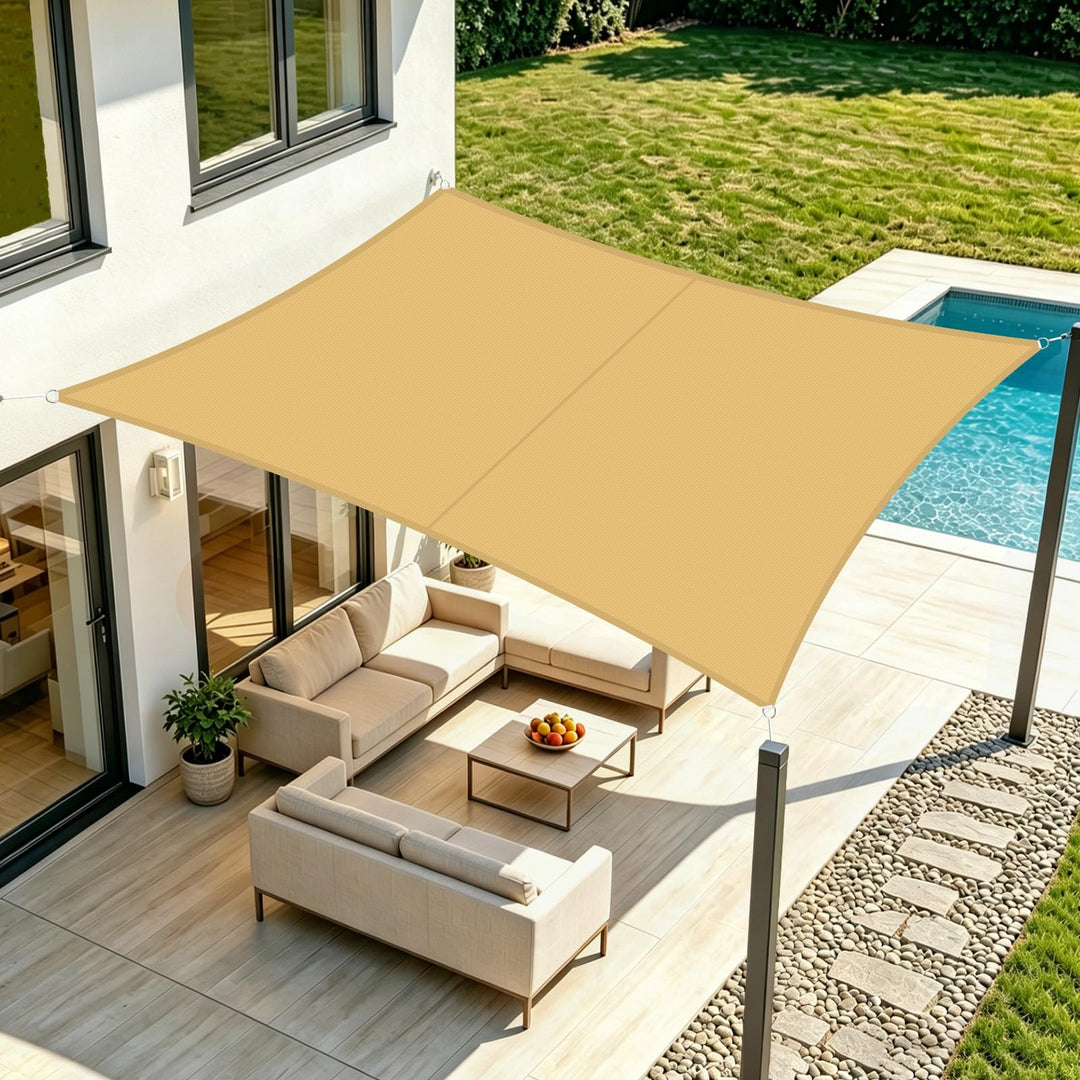 LOVE STORY Sonnensegel Wasserdicht 3x4m Rechteckig, Oxford SunSegel Wasserabweisend Sonnenschutz, 95
