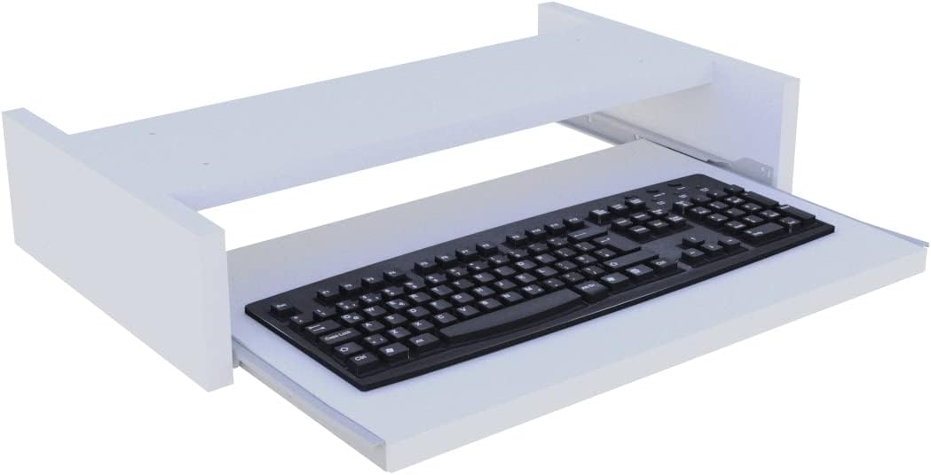 Henor Abnehmbare Tastaturablage aus Holz 55 x 31 x 9 cm unter Schreibtisch Grau 55x31x9 Grau, Grau 5