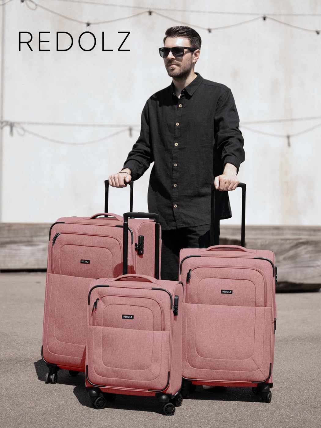 REDOLZ Cabin Weichschalen Kabinen-Koffer | Leichter Trolley mit 4 Doppelrollen für Damen & Herren 37