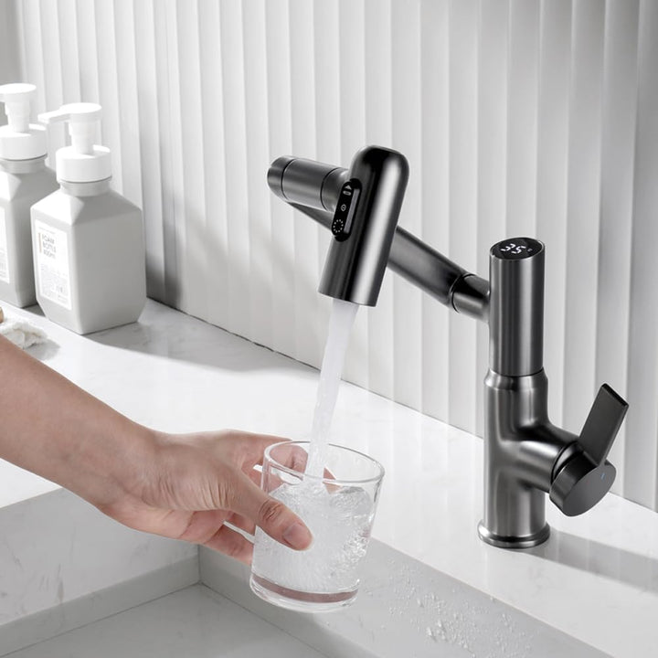 Smart Temperatur Badezimmer Wasserhahn, Einhand-Badezimmerarmatur, Waschbeckenarmatur, Küchenarmatur