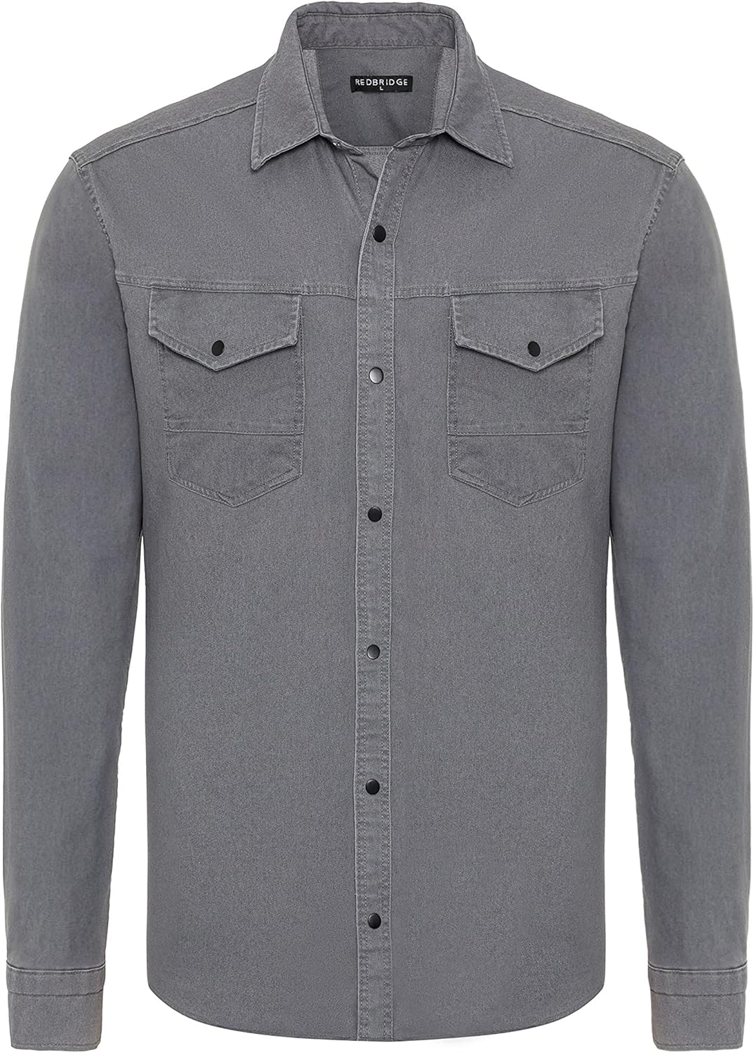 Redbridge Premium Denim Hemd Jeanshemd Baumwolle Casual S Grau, S Grau