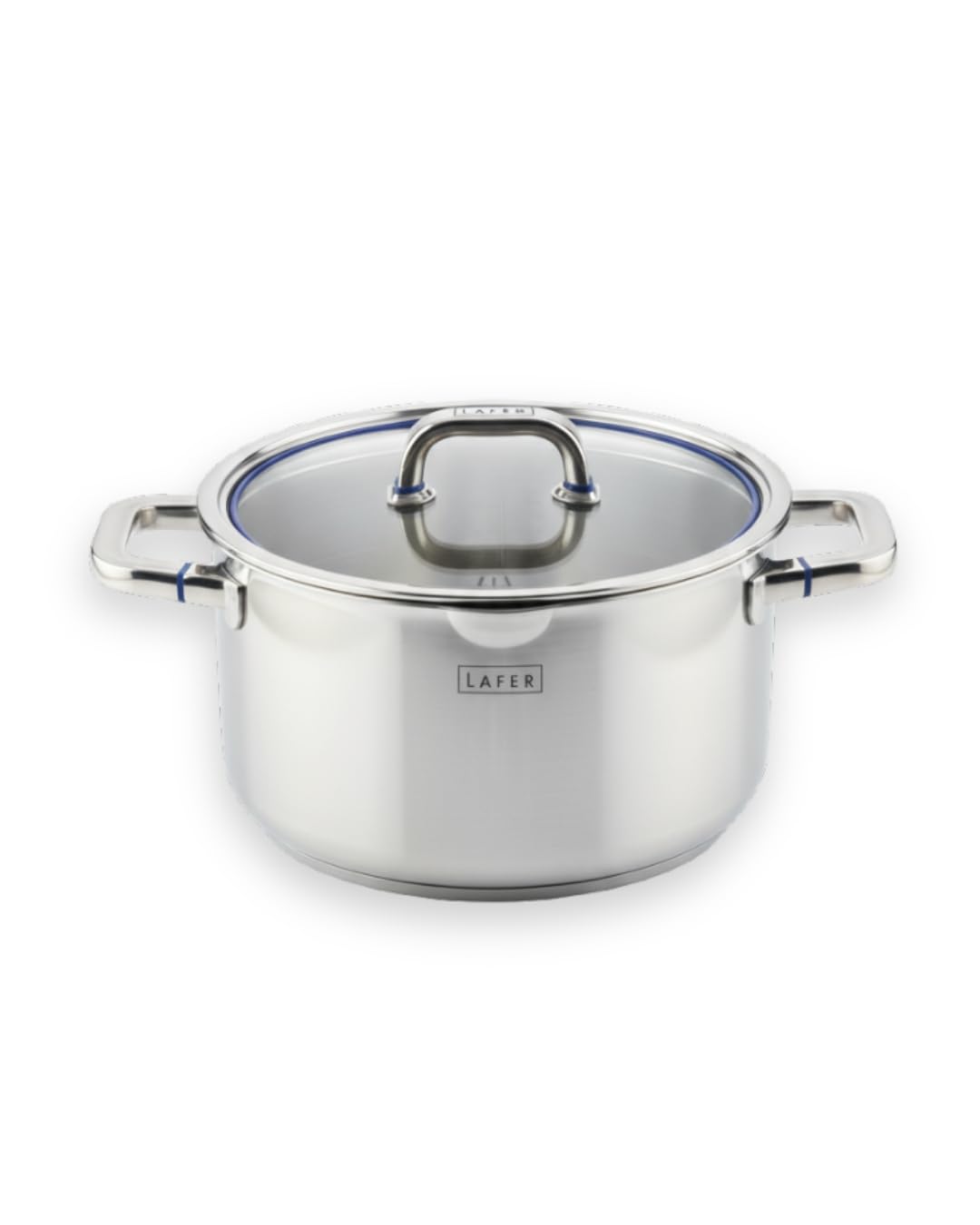Johann Lafer – Kochtopf Induktion - Fleischtopf gross 24 cm 5,5 L Edelstahl mit Glasdeckel | Akkuthe