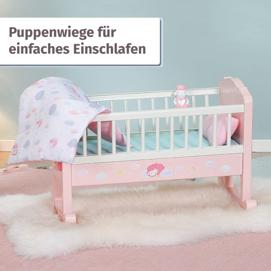 Zapf Creation 703236 Baby Annabell Sweet Dreams Wiege Puppenwiege mit automatischer Schaukelfunktion