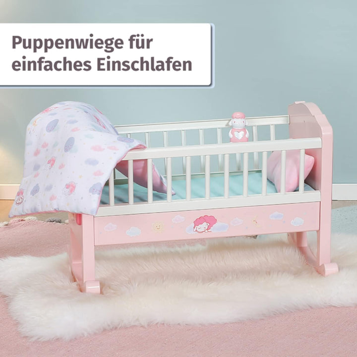 Zapf Creation 703236 Baby Annabell Sweet Dreams Wiege Puppenwiege mit automatischer Schaukelfunktion