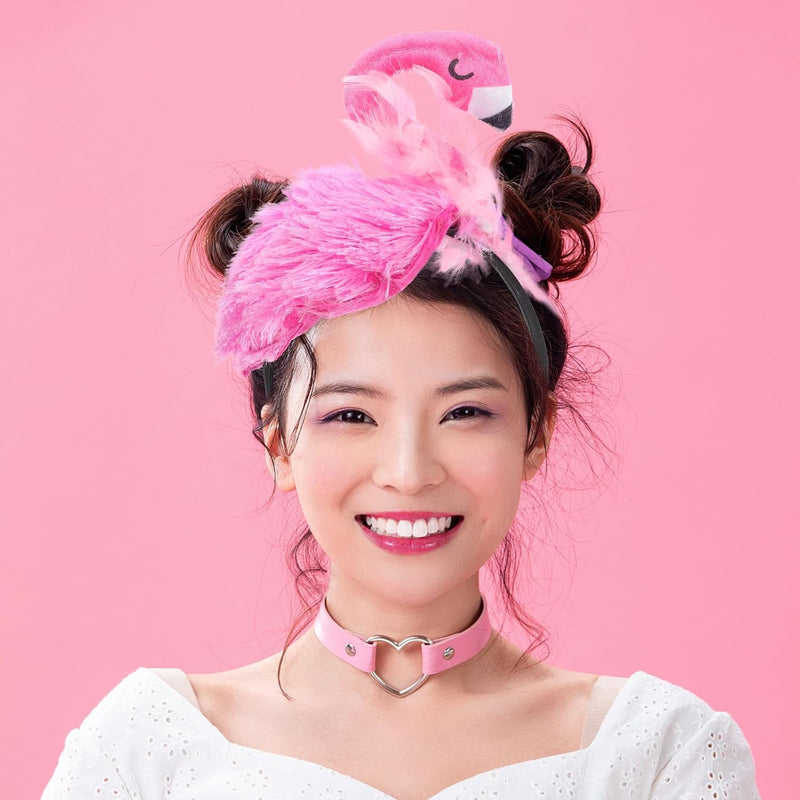 Amosfun 3 Stück Flamingo-Stirnband Flamingo-Kopfschmuck für Hawaii-Karneval Tropisches Party-Haar-Ac