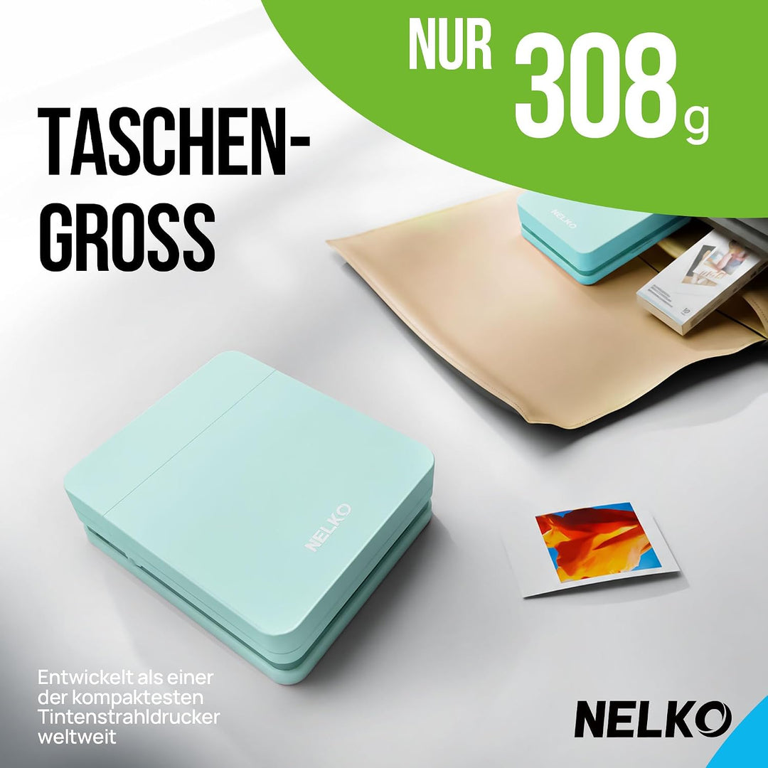 Nelko Fotodrucker PP01 Farbe Tragbarer Mini Fotodrucker, Grün