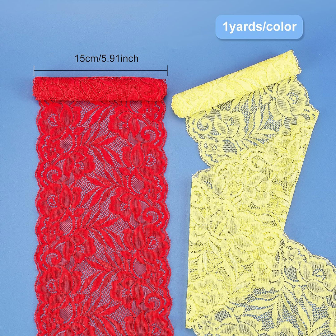 BENECREAT 22 Yards/20m 150mm Breites Stoff Spitzenband Elastische Spitzenbesatz Für Stirnbänder Stru
